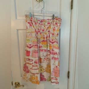 Lilly Pulitzer Let Them Eat Cake print strapless dress